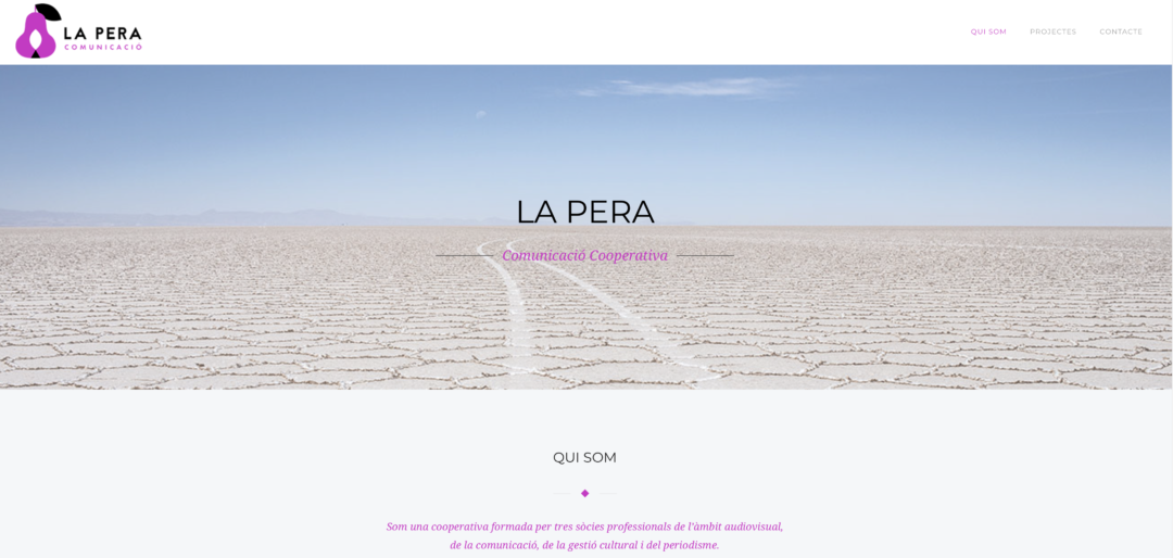 pàgina web de la cooperativa La Pera