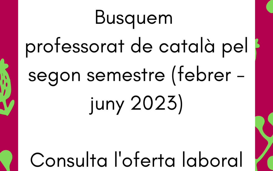 Obrim una plaça de professor/a de català a l’Aula d’Idiomes